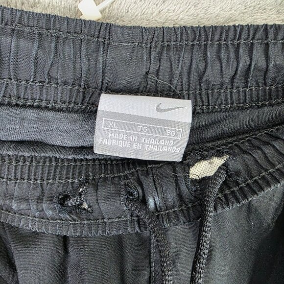Mens Nike Black Athletic Track Pants Polyester Side Zip Drawstring Size XXL - Picture 2 of 9